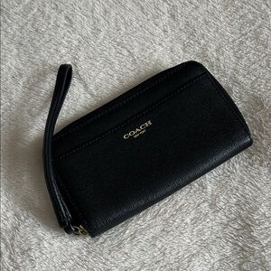 Coach Black Leather Wristlet